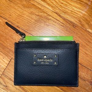 Kate Spade Black Card Holder with Gold Details